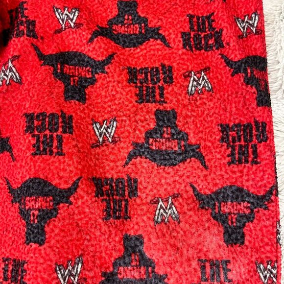 WWE Lounge Pants Boys L The Rock I Bring It Red Pajama Bottoms Elastic Waist - Picture 6 of 6